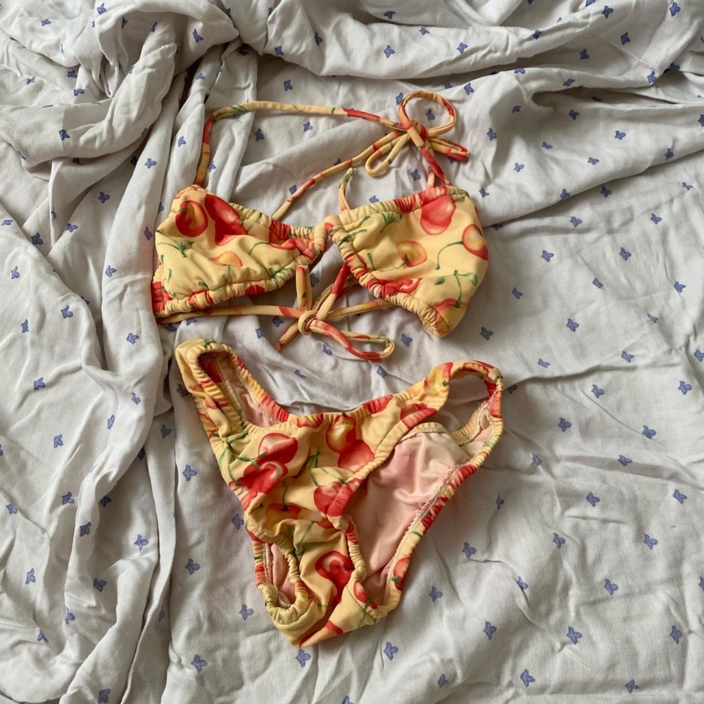 Rosemilk Bikini Top and Bottom Set in Cherry Yellow